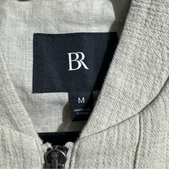 Banana Republic Linen Bomber New Off White Size Medium NWT - Picture 3 of 15